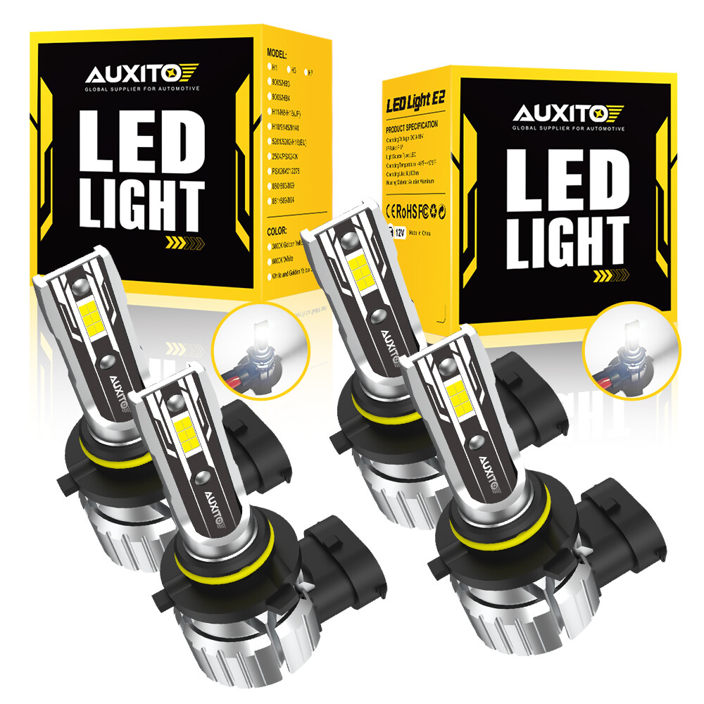 9005 9006 LED Headlight 4*Bulb Kit 10000K Bright White Super High/Low Beam Combo