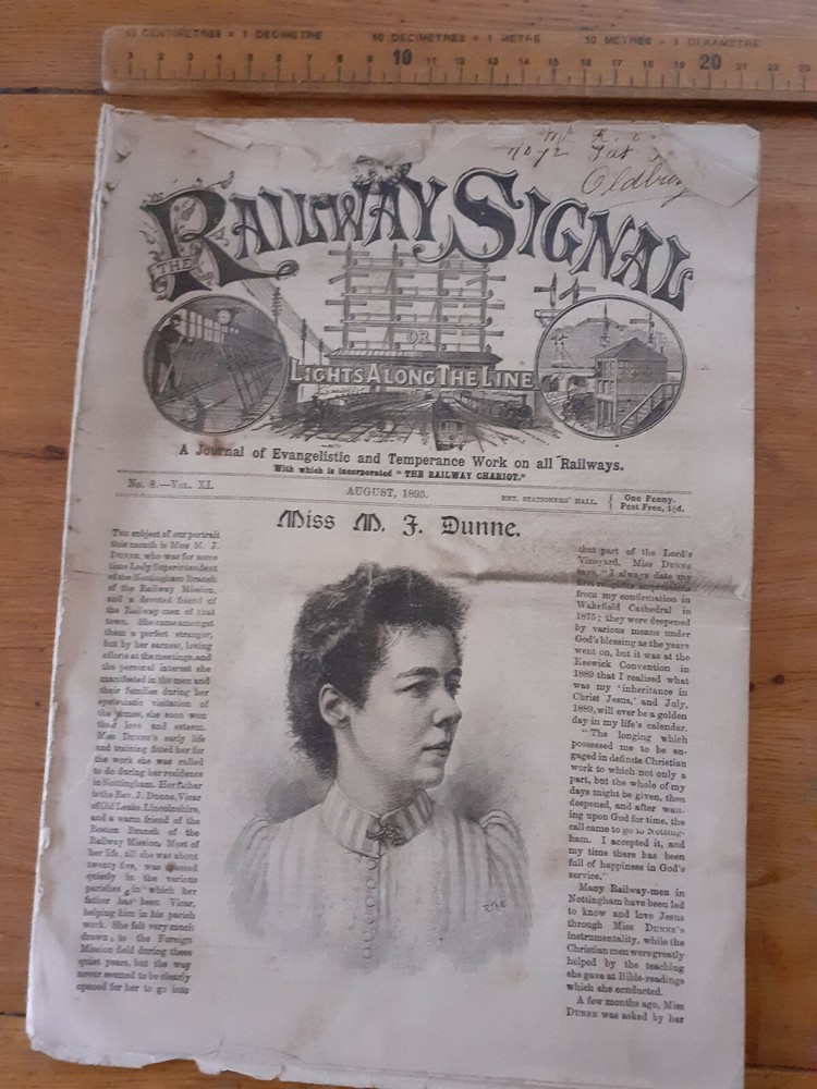 Victorian 1893 Railway Signal Lights Along The Line evangelism temperance