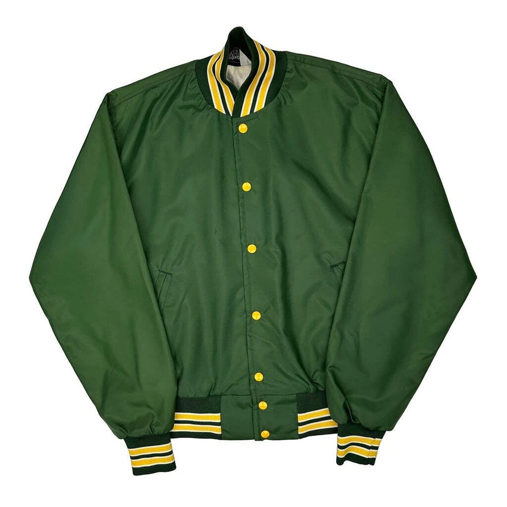 Made In USA West Wind Varsity Jacket - Medium Green Polyester