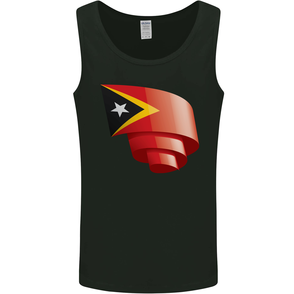 Curled East Timor Flag Day Football Mens Vest Tank Top