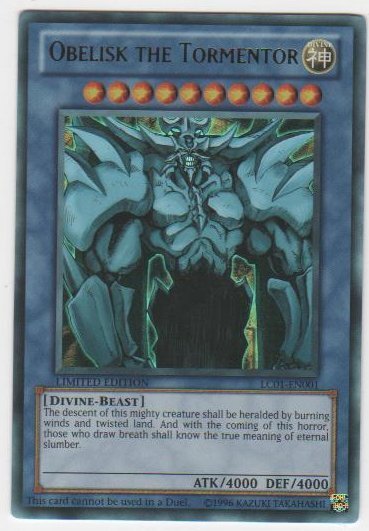 Obelisk the Tormentor LC01-EN001 Ultra Rare Limited Edition Lightly Played Yugioh Card