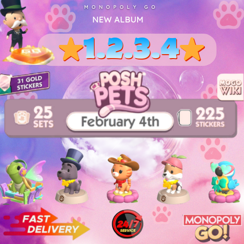 MONOPOLY.GO - STICKER    ⭐ 1.2.3.4 ⭐  🔥   24/7 🔥