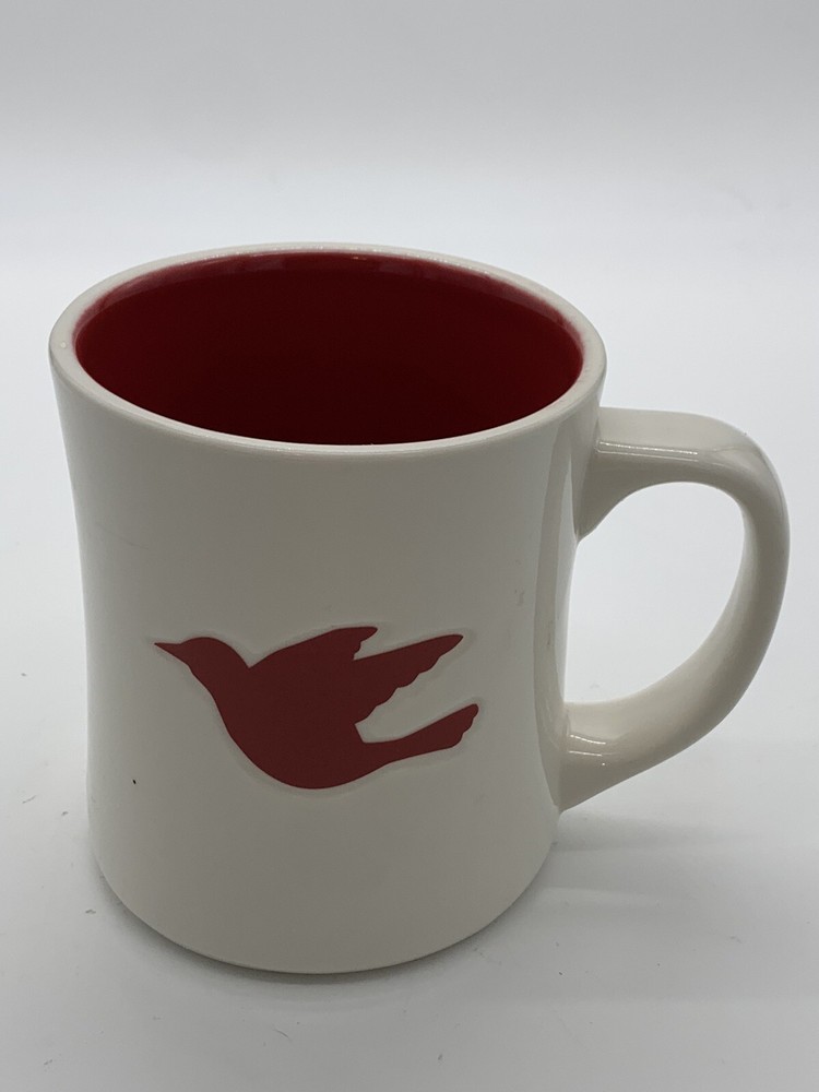 Starbucks Holiday 12 oz Embossed Red Dove & Interior Coffee Tea Mug - 2008