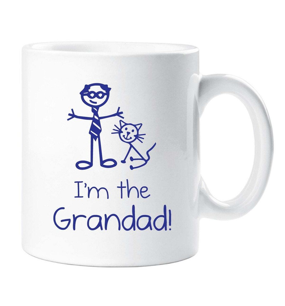 Cat I'm The Grandad Cat Mug Family Gift Cup Stick People Ceramic New Grandad