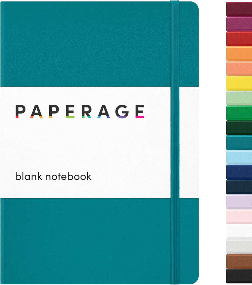 Turquoise Blank Journal Notebook, 160 Pages, Medium 5.7x8 inches, 100 GSM