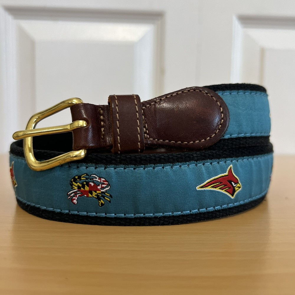Charm City Clothing Co. Maryland Crabs Cardinals Belt Leather Tab Size 26
