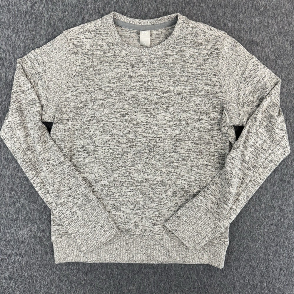 Athleta Gray Marled Crewneck Sweatshirt Pullover Girl L 12 Athleisure Casual