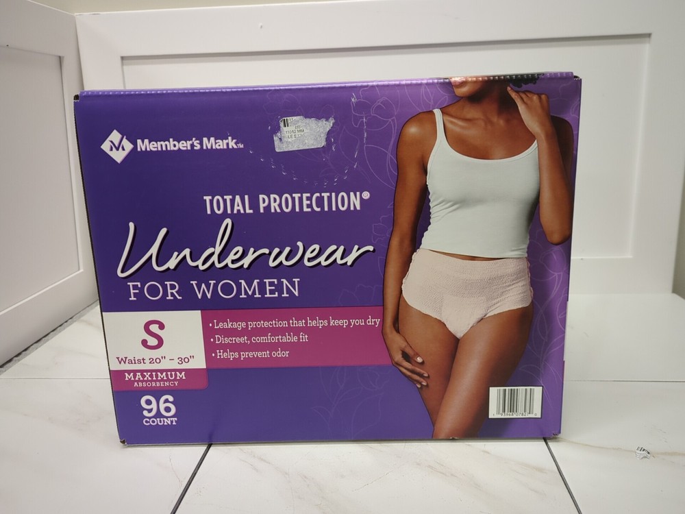 Members Mark Women's Total Protection Underwear Small 96-Count Pack  -image
