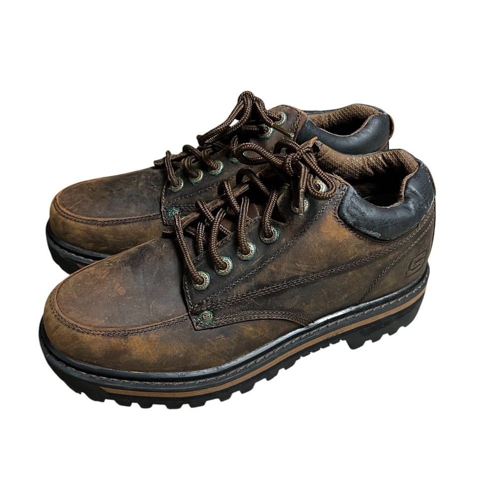 Skechers Mens 10 Mariner Utility Boot 4470EW Leather Chunky Low Y2K Work Shoes