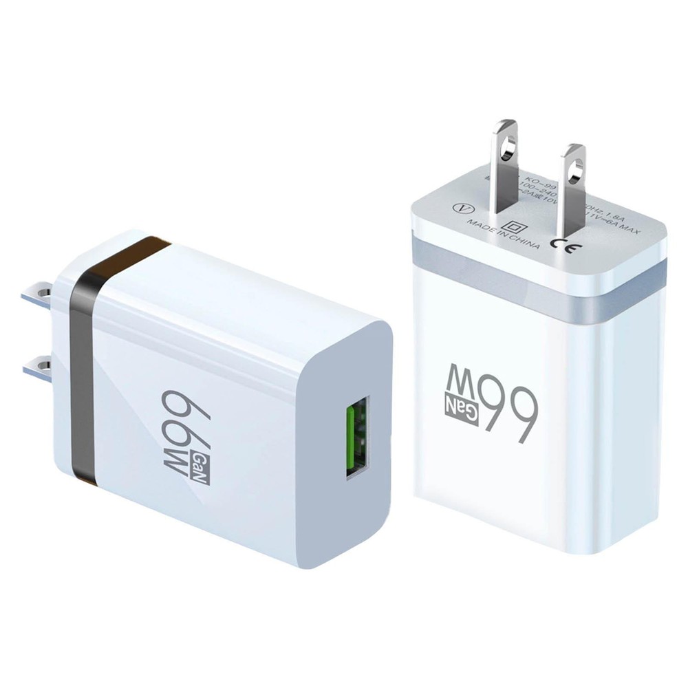 66W Fast Charger Wall Adapter US Plug for Smartphones Travel