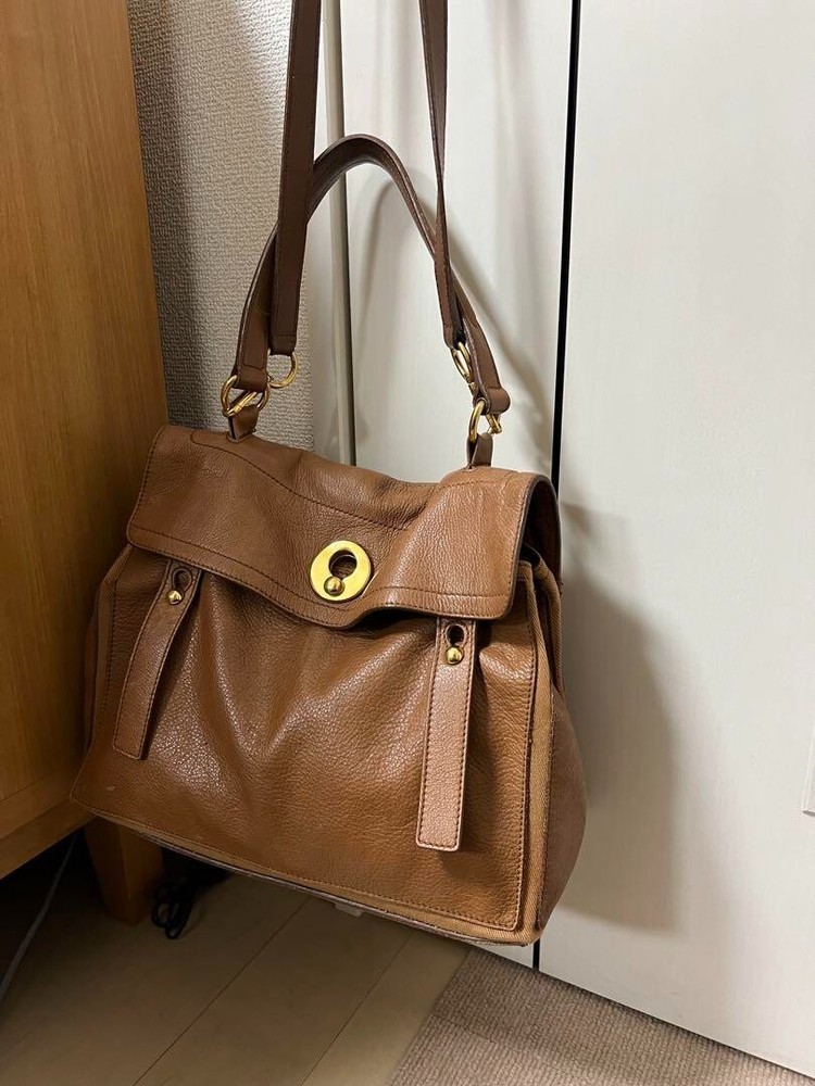 Yves Saint Laurent YSL Muse Two Tote in Camel Leather Excellent Condition