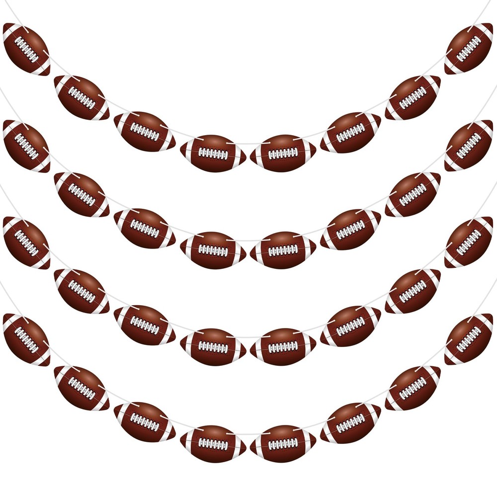 4 Pack Football Party Decorations, 32 PCS Cardboard Brown