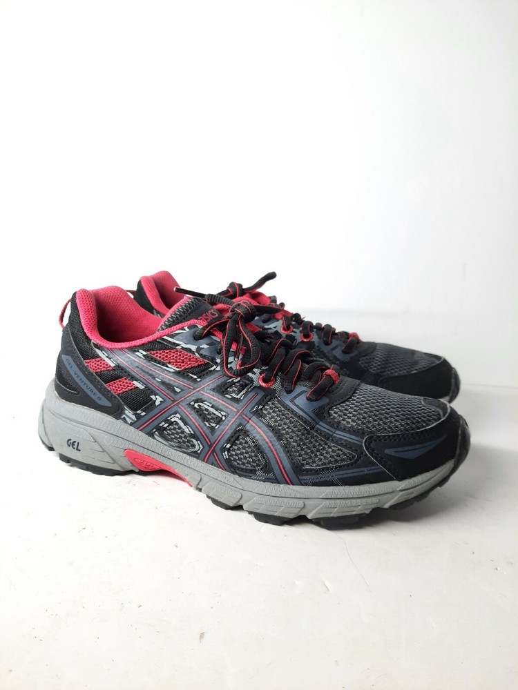 ASICS GEL Venture 6 Black Pink Womens 8.5 Running Shoe Pre-owned Free Shipping