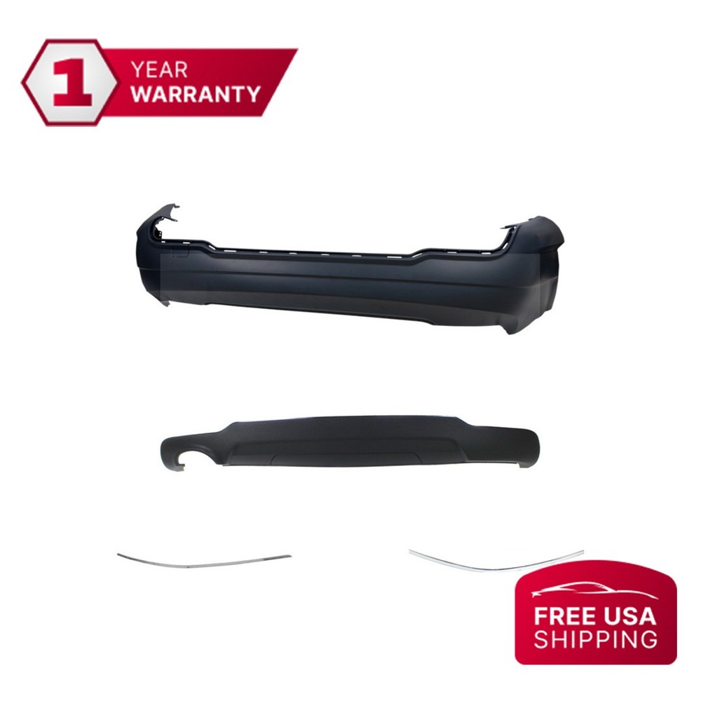 2012-2014 Mercedes C250 Rear Lower Bumper Cover with Trims & Valance  