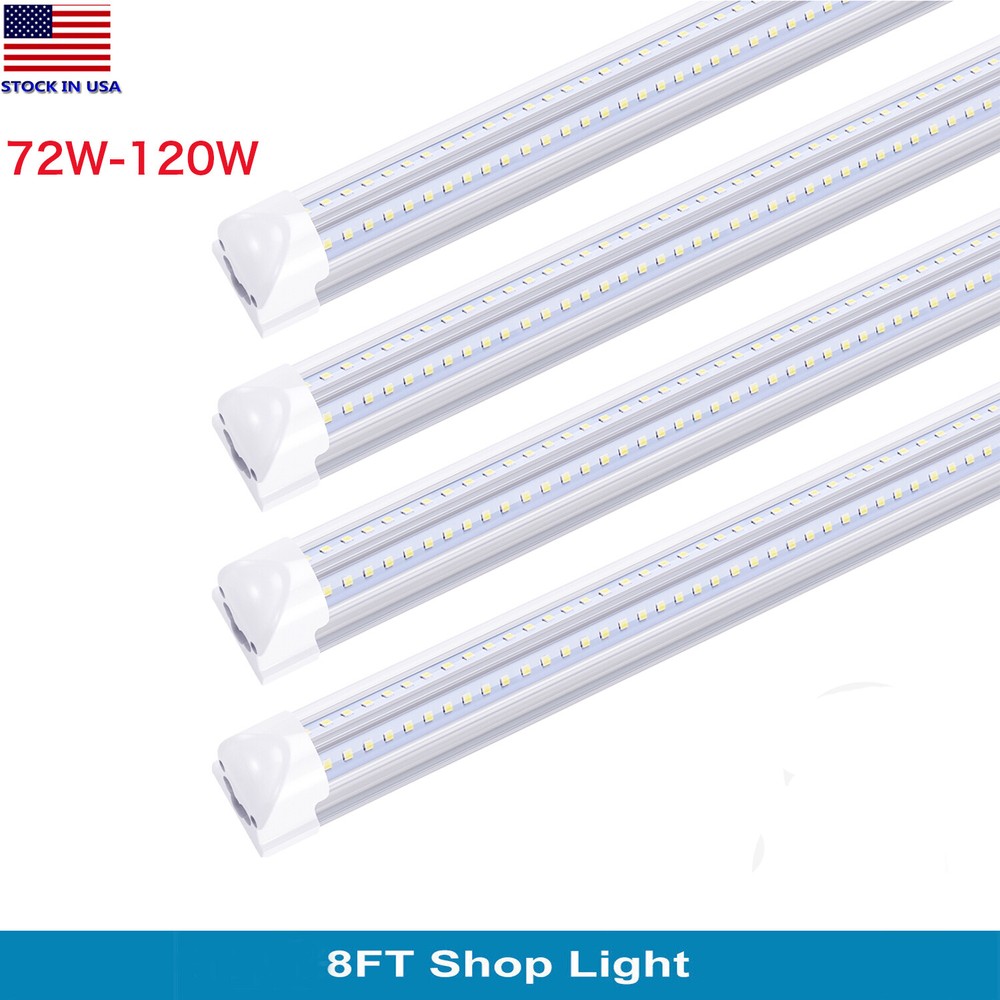 Led Shop Light 8 Foot 120W 72W 8FT Led Tube Light T8 Integrated Light Fixture