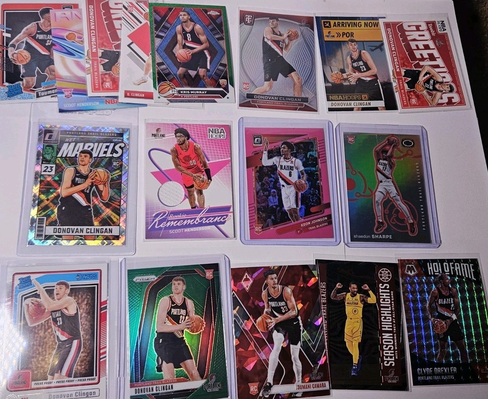 Portland Trail Blazers Basketball Card Lot with Rookies and Memorabilia