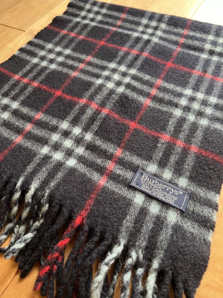 Burberrys Burberry Navy Nova Check Cashmere Muffler Made In Uk Women Scarf Acces
