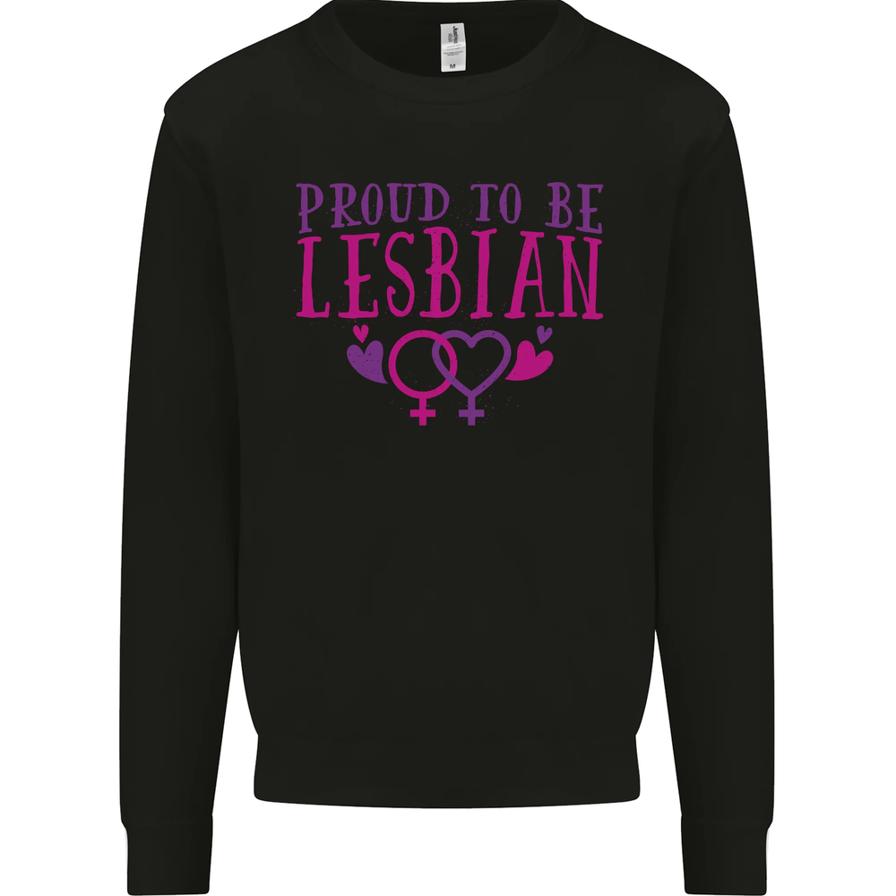 Proud to Be a Lesbian LGBT Gay Pride Day Mens Sweatshirt Jumper-image