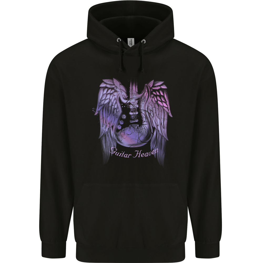 Guitar Heaven Wings Guitarist Electric Bass Mens 80% Cotton Hoodie