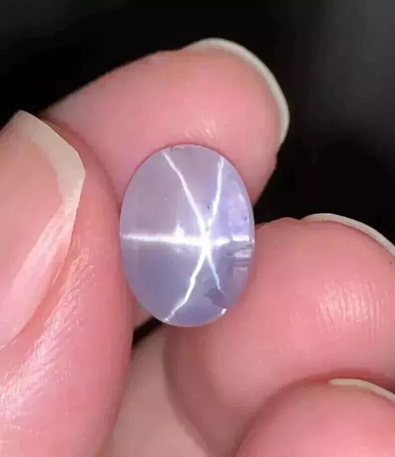 Cabochon Shape Natural White Star Sapphire 8.05 Ct Oval Loose Certified Gemstone