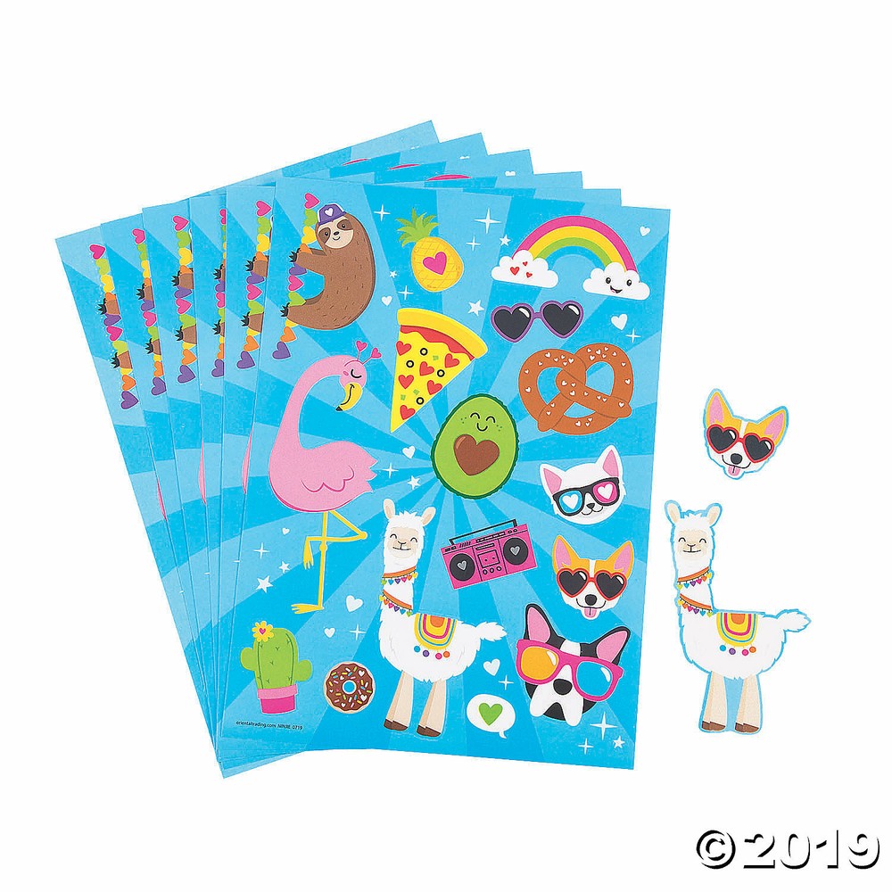Trendy Valentine's Day Sticker Sheets for Kids, Party Favors & Prizes  -image