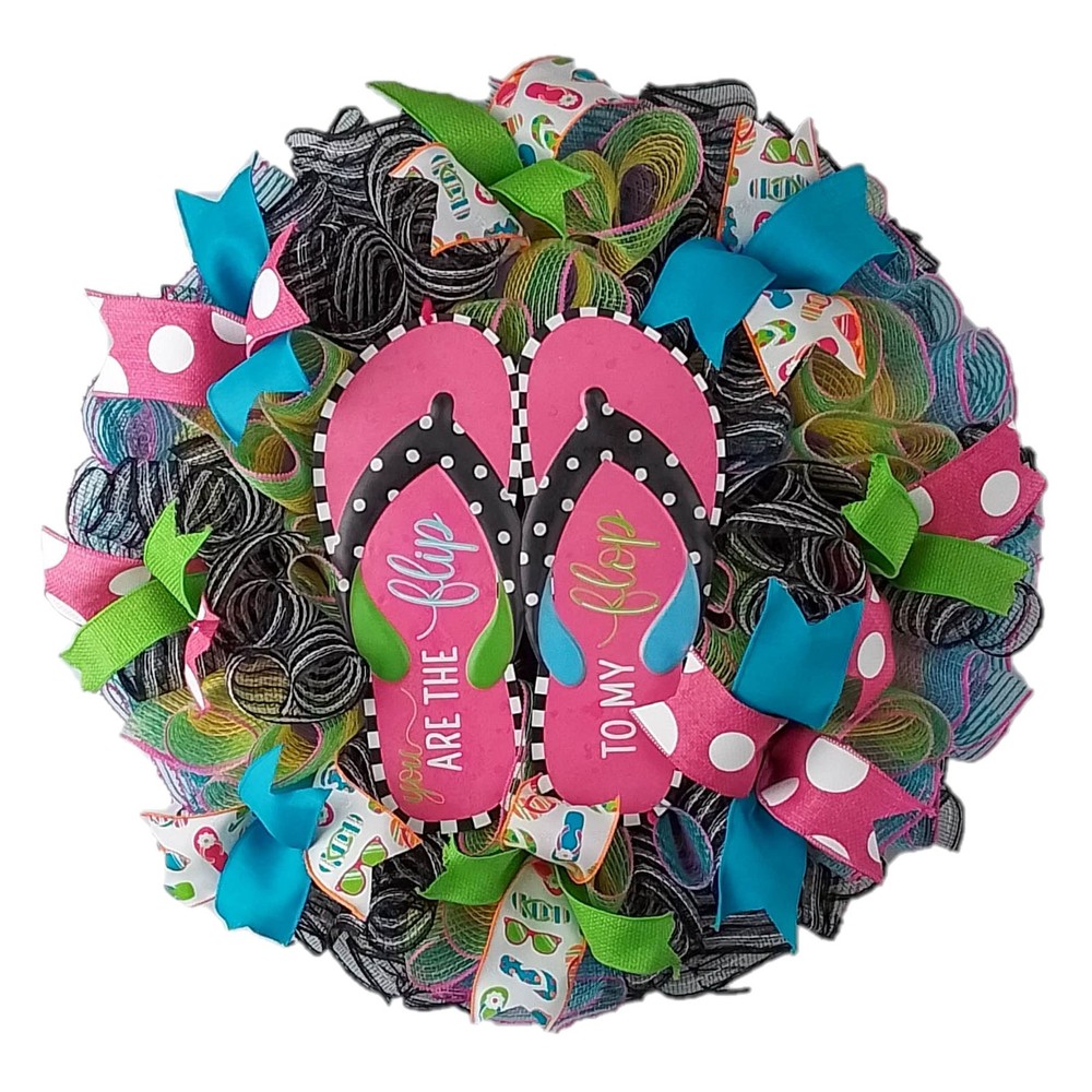 Flip to Flop Wreath Summer Spring Front Door Beach Decor