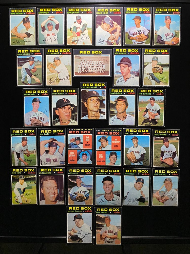 BOSTON RED SOX 1971 Topps Team Set! (30/35 Cards) Yaz,Lyle,Scott,Petrocelli,+