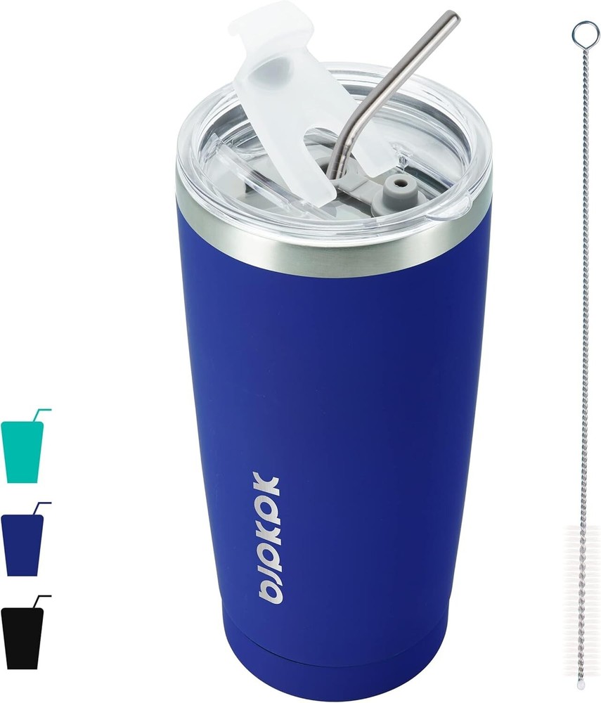 20 oz Stainless Steel Insulated Tumbler Cups With Lid And Straw Coffee...