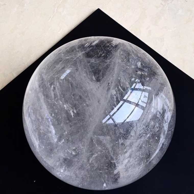 200mm Natural clear crystal sphere rainbow quartz polished ball Reiki energy