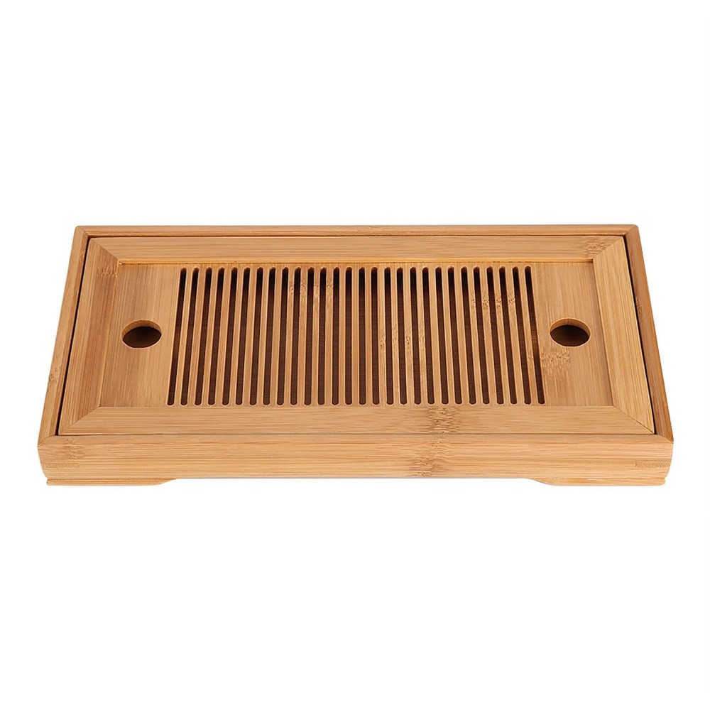 Bamboo Tea Tray, Chinese Kung Fu Tea Tray, Gongfu Tea Table with Water Storag...