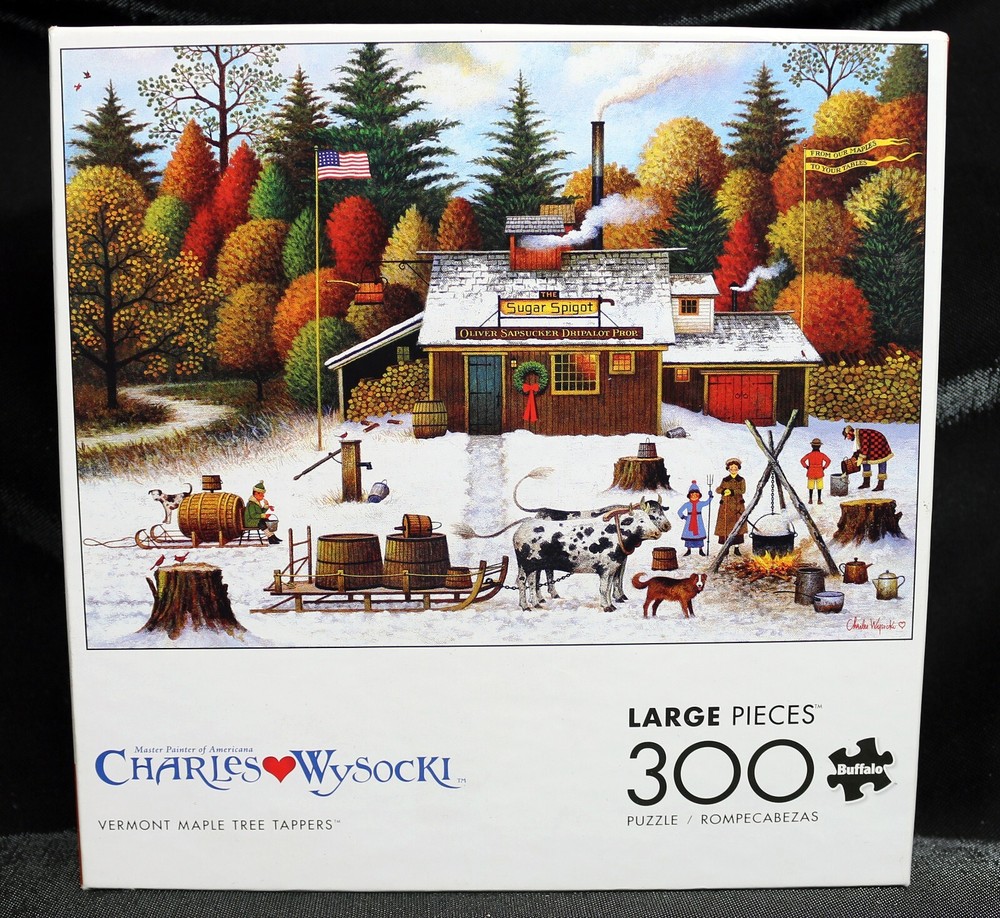 Jigsaw Puzzle 300 Large Pieces Vermont Maple Tree Tappers Wysocki Art Complete