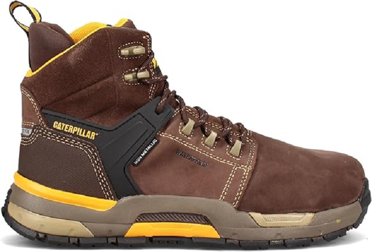 CATERPILLAR P91230-W - Mn's CAT EDGE WP NT (Wide) Coffee Leather Work Boots Bean