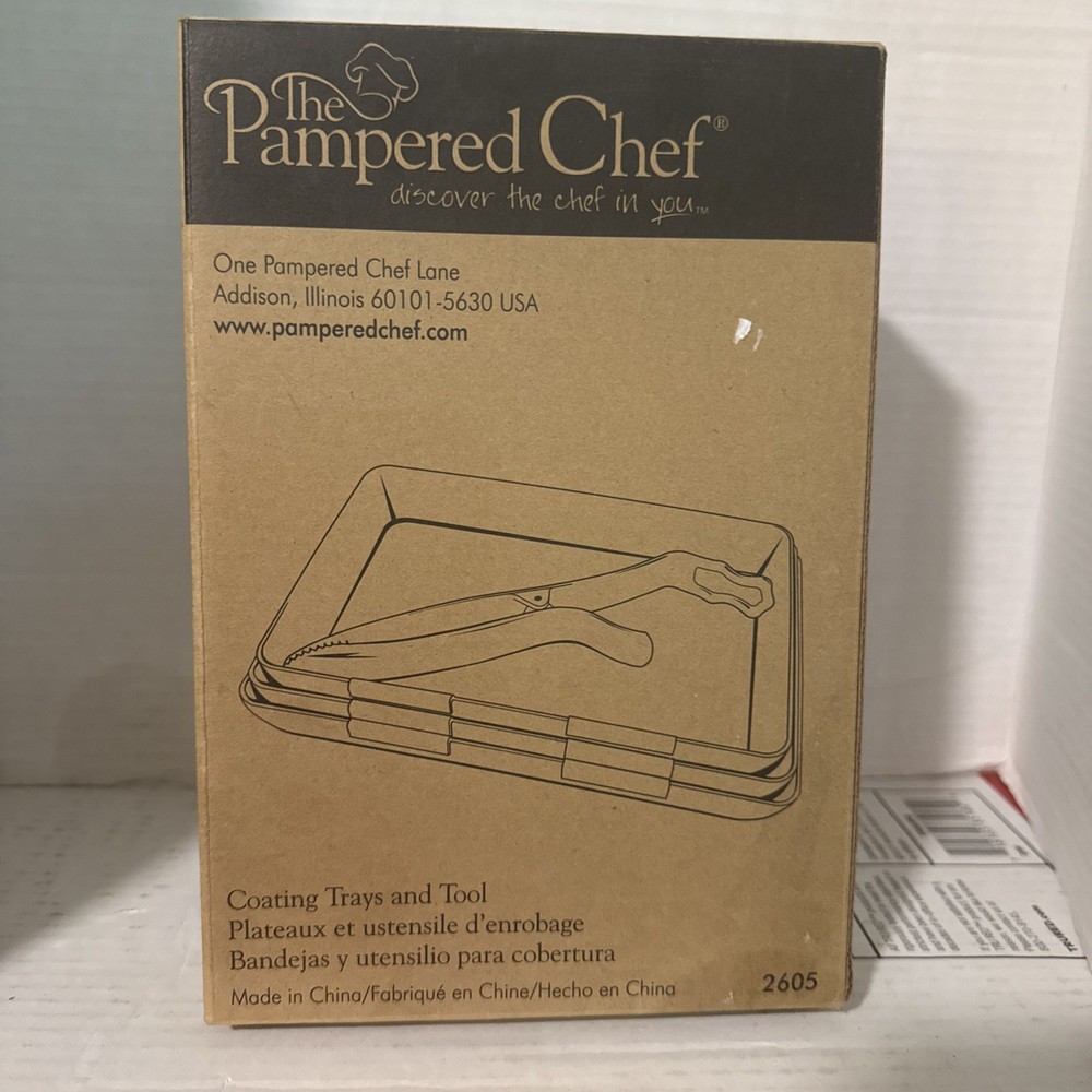 Pampered Chef 2605 Interlocking Coating Trays 4-Piece Set