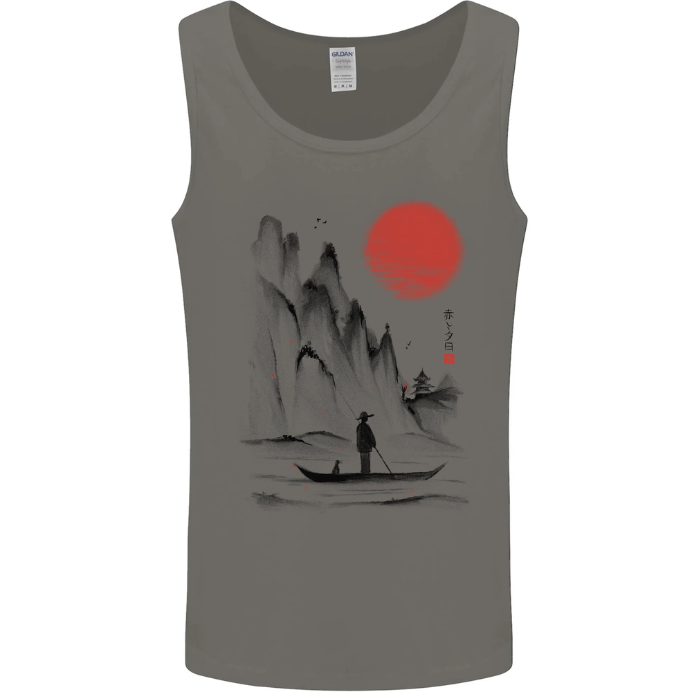 A Japanese Boat at Sunset Mens Vest Tank Top