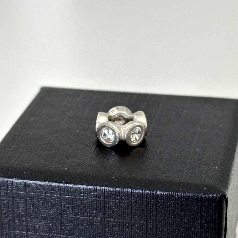 Pandora Sterling Silver Clear CZ Lights Spacer Charm Bead