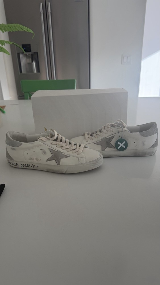 Golden Goose, Superstar, White Ice Grey Size 9 Mens