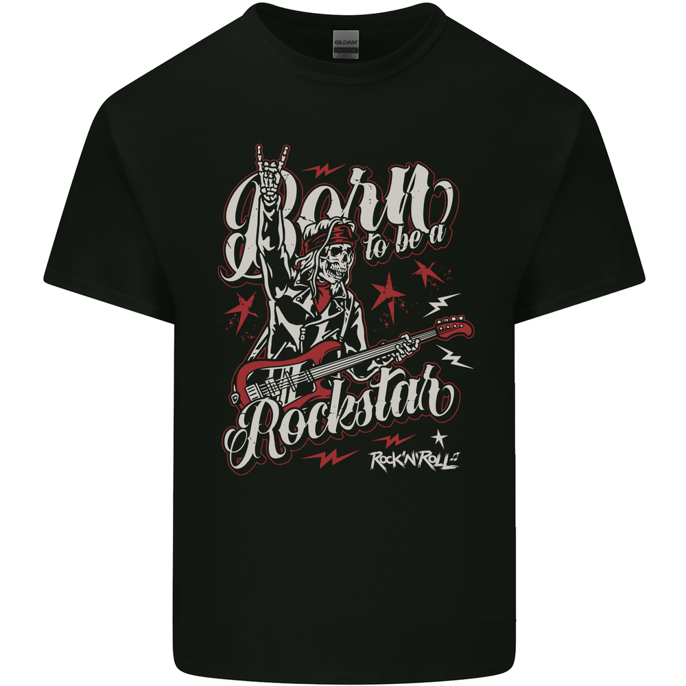 Born to Be a Rockstar Funny Rock Music Guitar Mens Cotton T-Shirt Tee Top