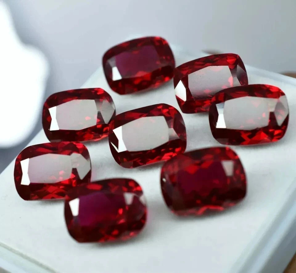 Natural Certified 200CT Burmese Red Ruby Flawless Lot Cushion Cut Loose Gemstone