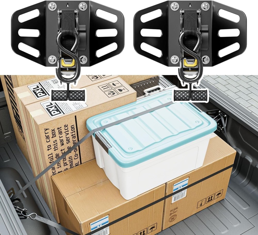 For 2019-2025 Dodge Ram 1500 Retractable Tie Down Straps Ratchet Straps 2PCS