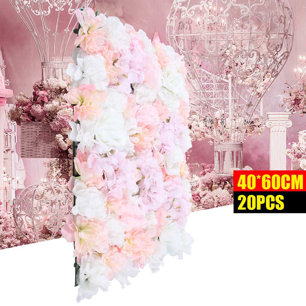20 Piece Wedding Artificial Flower Wall Silk Floral Wall Background Decoration