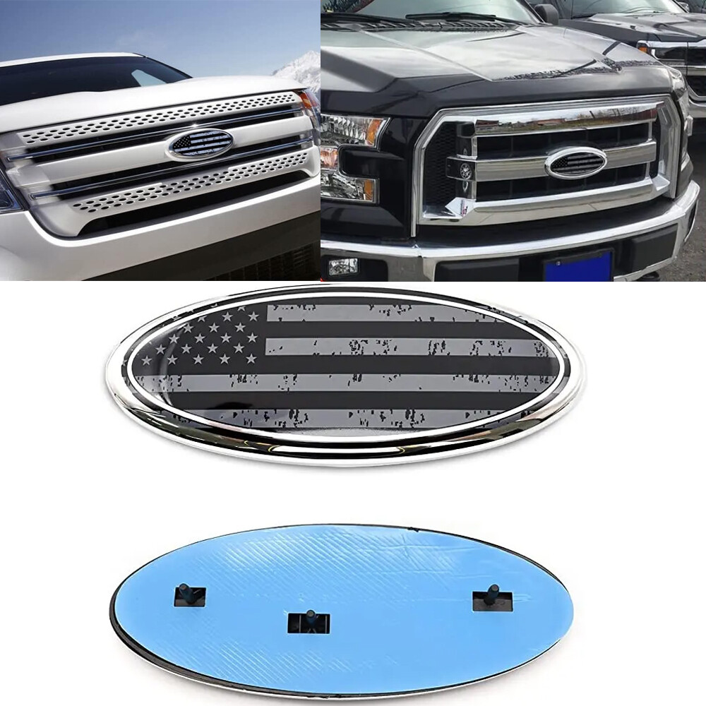 9inch FRONT GRILLE Emblem TAILGATE US Flag Oval Badge For F150 F250 F350 2005-07