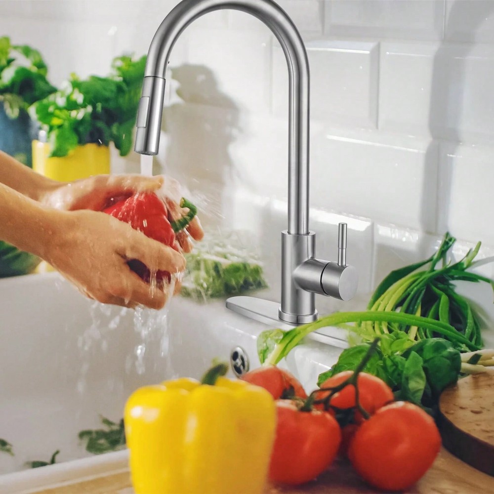 【RFG】Brushed Gold/Brushed Nickel/Matte Black Kitchen Faucet With Pull Down