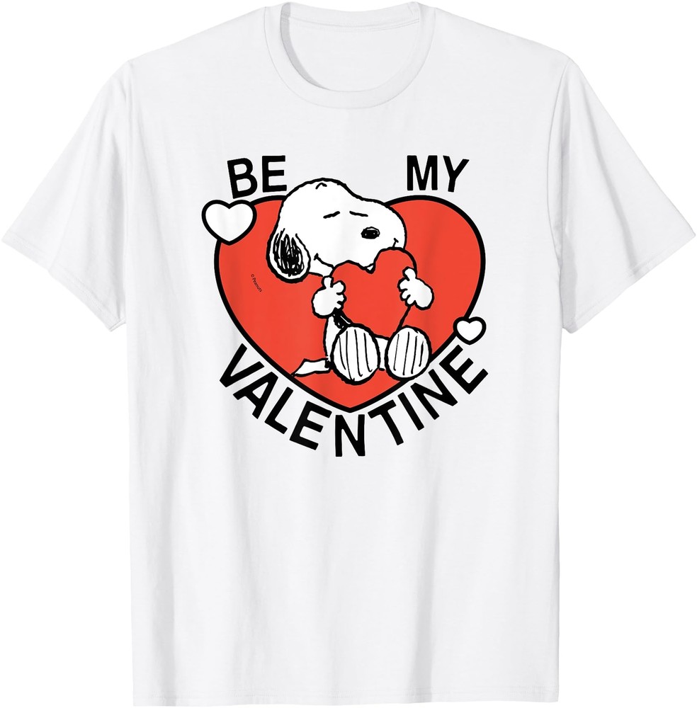Peanuts Valentine Snoopy Heart T Shirt Men