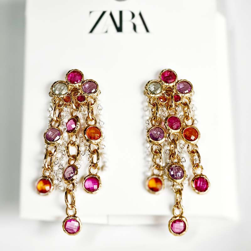 New Zara Tassel Drop Statement Earrings Gift Fashion Women Party Holiday Jewelry