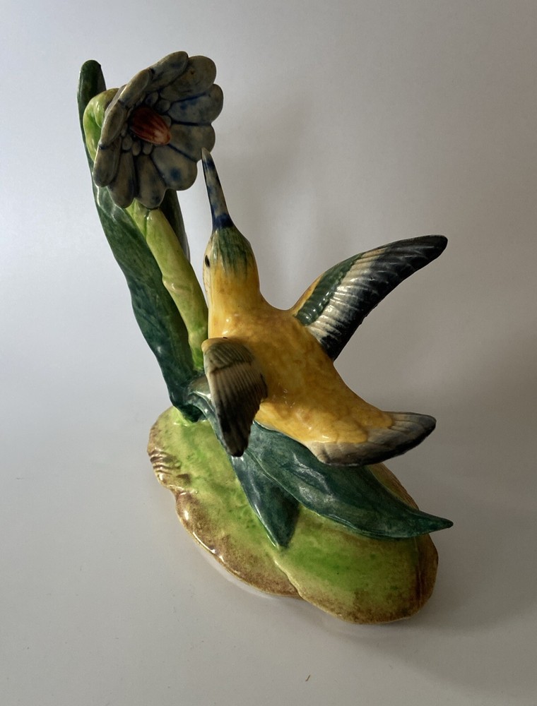 Vintage Stangl Pottery Hummingbird with Blue Flower