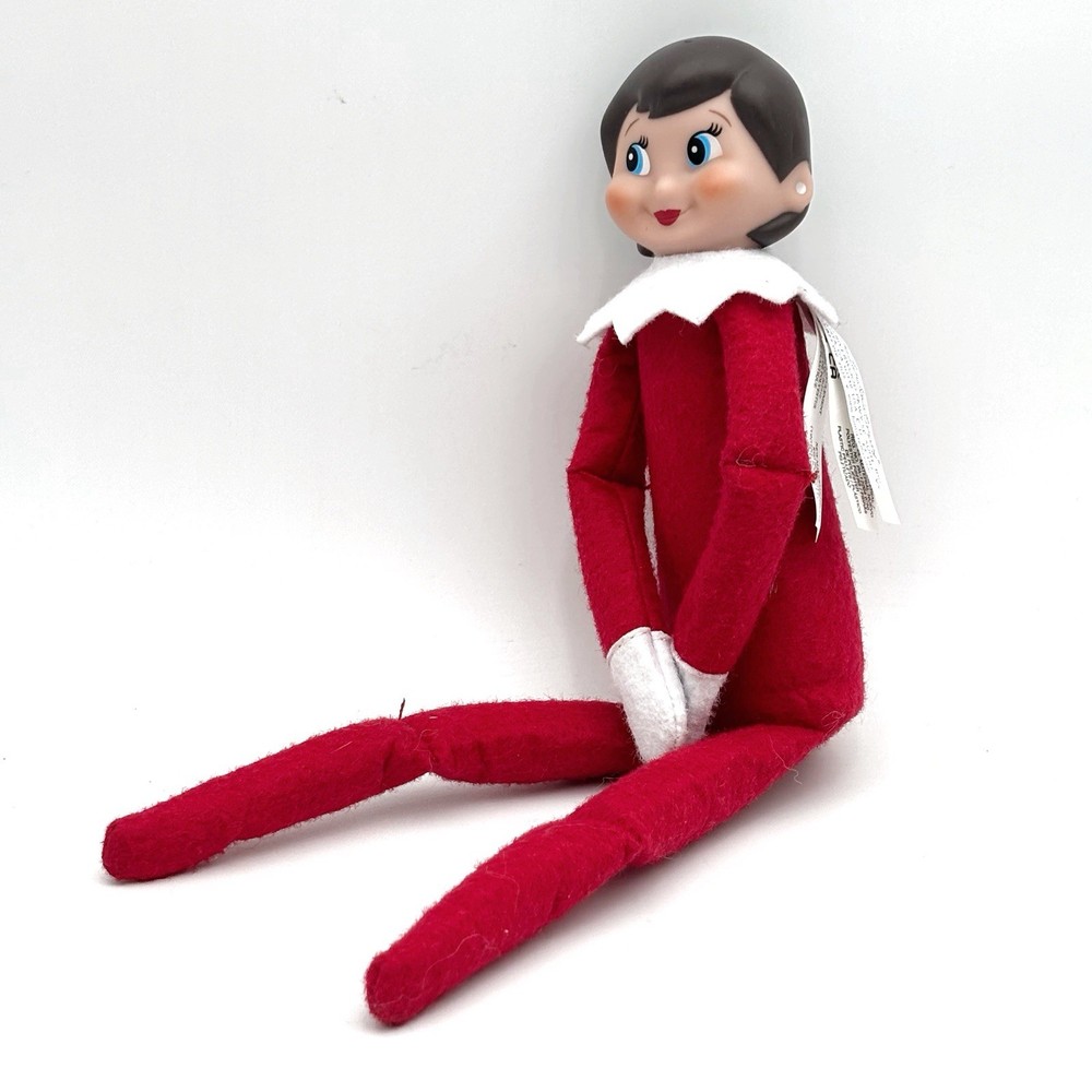 ELF ON THE SHELF Girl DOLL BROWN HAIR BLUE EYES No Hat