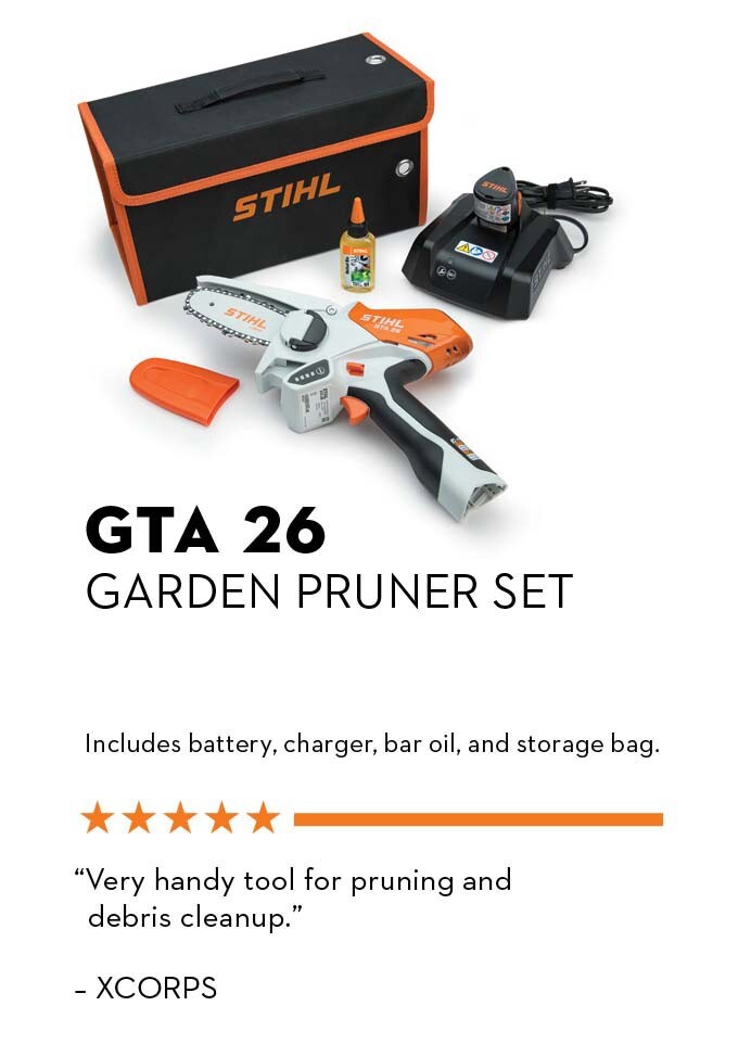 STIHL GTA 26 Cordless Pruning Saw Kit with Battery Charger Bar Oil and Storage Bag