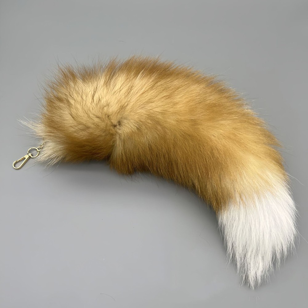 Wholesale 2-10pcs 16-18 inch Real Fox Fur Tail Keychain Bag Charm Cosplay Accessory