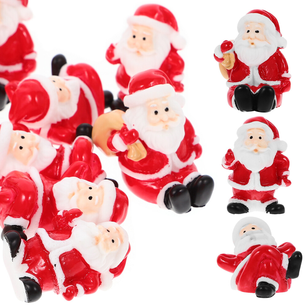 12 Pcs Small Santa Figurine Claus Ornament Memorable Christmas Gifts