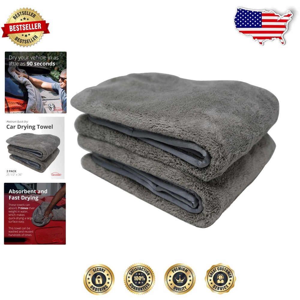 Premium 2-Pack Ultra Absorbent Microfiber Car Drying Towels
